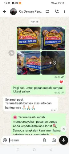 Testimonial Papan Bunga Pernikahan cicalengka kulon